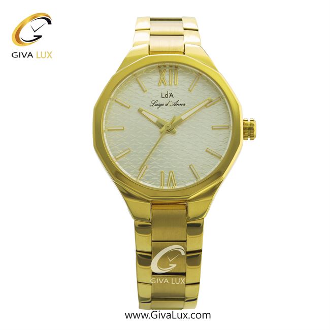 ساعت مچی اورجینال زنانه LdA | لوئیجی د آنا | Luigi d'Ana طلایی | طلایی| سفید| کد رفرنس 2376